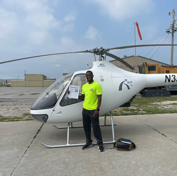 Ideal Aviation Student Passing His Commericial Checkride for Helicopters